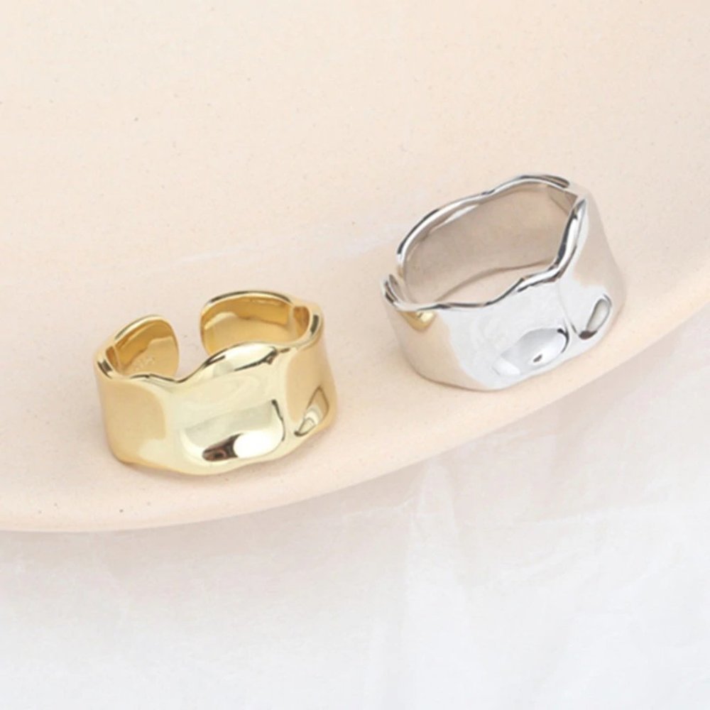 NEW 925 Sterling Silver Open Wave Adjustable Ring - Picture 6 of 8